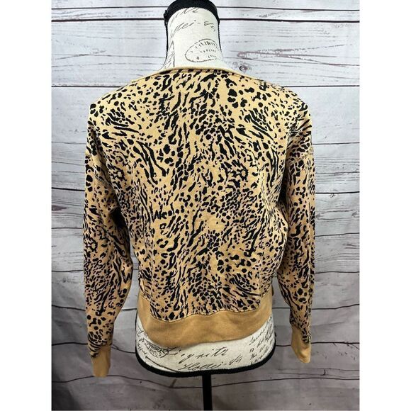 Jenni Intimates Leopard Print Cropped Sweater Top Women's XS - Picture 2 of 4